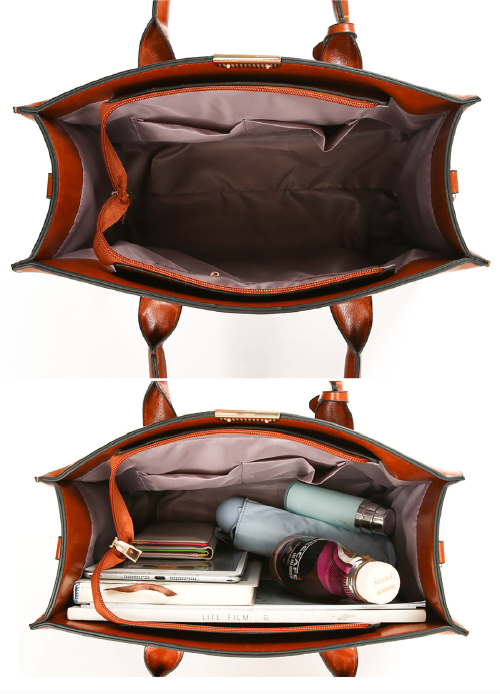 Leather Set Bag + 2 Wallets - Zayna