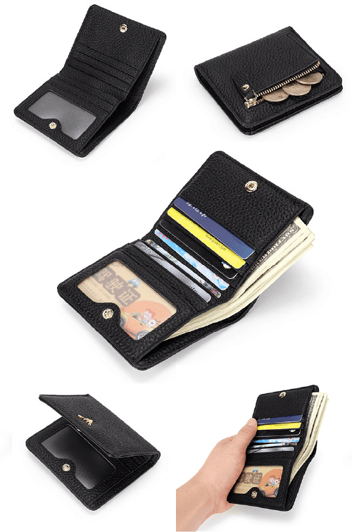 Women's Compact Genuine Leather Wallet - Roseli
