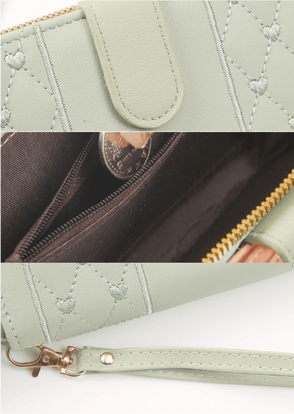 Women's Embroidered Puffer Leather Wallet - Lilie