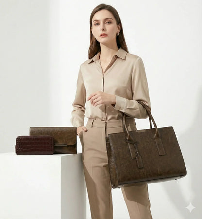 Leather Set Bag + 2 Wallets - Zayna