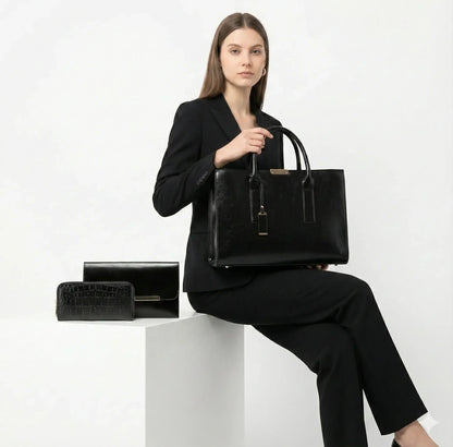Leather Set Bag + 2 Wallets - Zayna