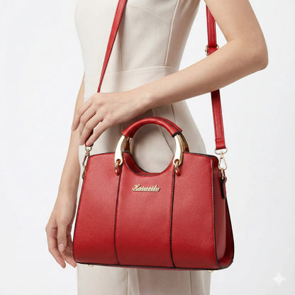 Luxurious Women's Leather Crossbody Bag - Atena
