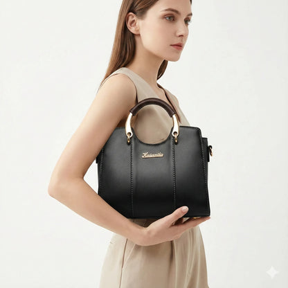 Luxurious Women's Leather Crossbody Bag - Atena