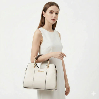 Luxurious Women's Leather Crossbody Bag - Atena