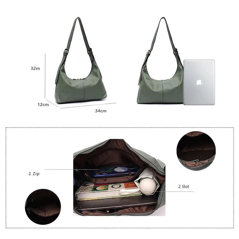Messenger Style Leather Bag - Agatha