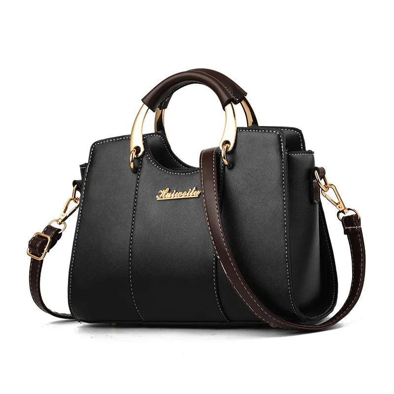 Luxurious Women's Leather Crossbody Bag - Atena