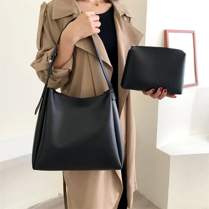 Leather Bag + Pouch - Glass