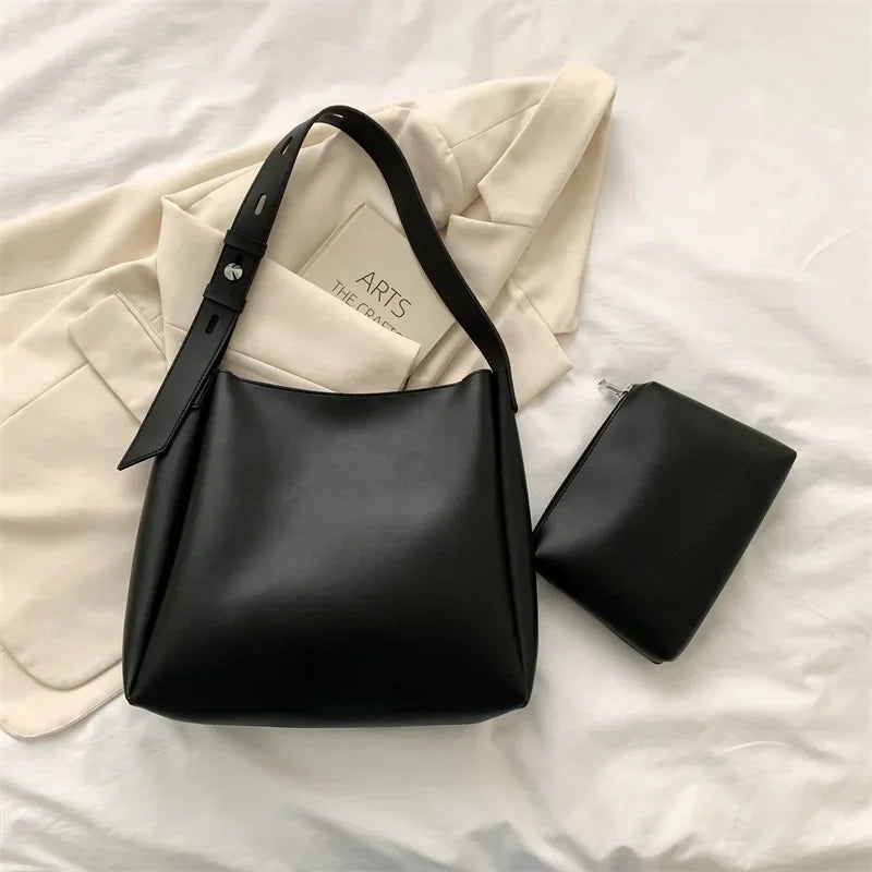 Leather Bag + Pouch - Glass