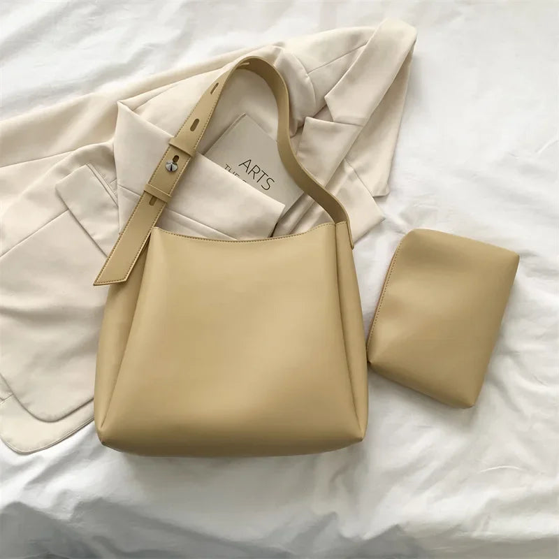 Leather Bag + Pouch - Glass