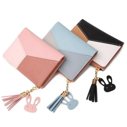 Women's Compact Abstract Leather Wallet - Lilly