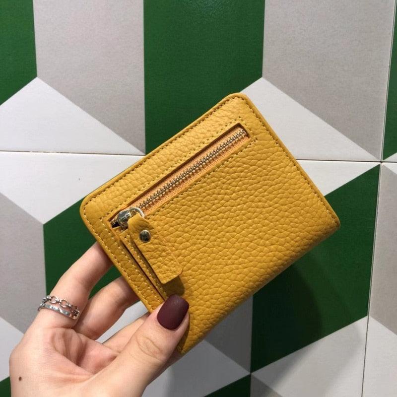 Women's Compact Genuine Leather Wallet - Roseli
