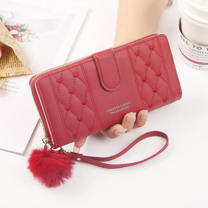 Women's Embroidered Puffer Leather Wallet - Lilie