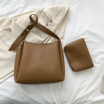 Leather Bag + Pouch - Glass