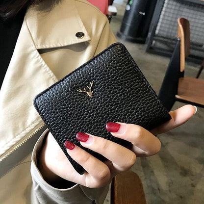 Women's Compact Genuine Leather Wallet - Roseli