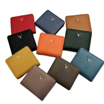 Women's Compact Genuine Leather Wallet - Roseli