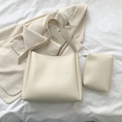 Leather Bag + Pouch - Glass