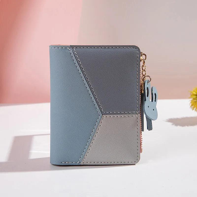 Women's Compact Abstract Leather Wallet - Lilly