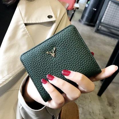 Women's Compact Genuine Leather Wallet - Roseli