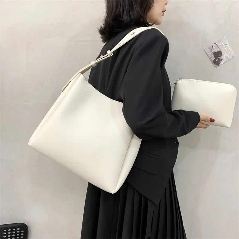 Leather Bag + Pouch - Glass