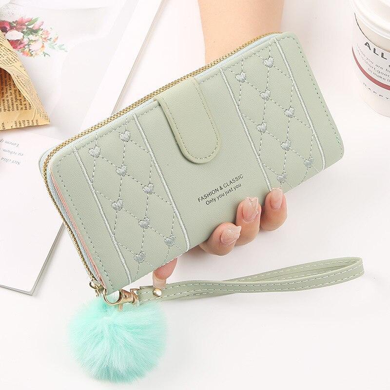 Women's Embroidered Puffer Leather Wallet - Lilie