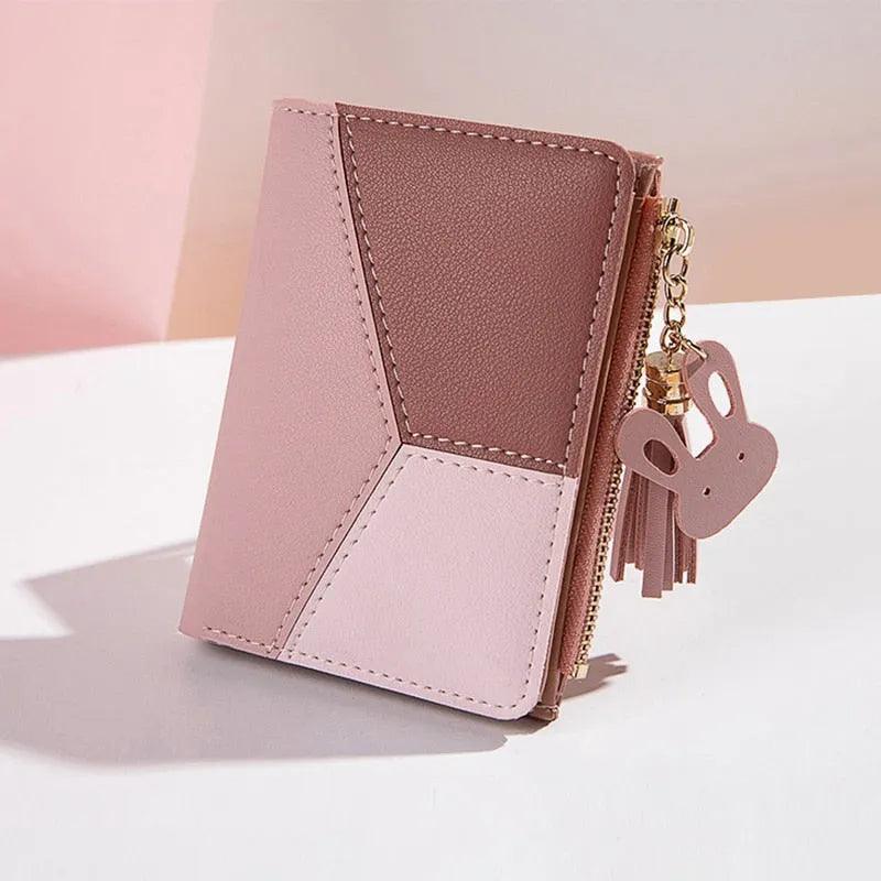 Women's Compact Abstract Leather Wallet - Lilly