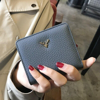 Women's Compact Genuine Leather Wallet - Roseli