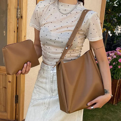 Leather Bag + Pouch - Glass