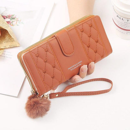 Women's Embroidered Puffer Leather Wallet - Lilie