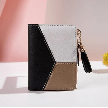 Women's Compact Abstract Leather Wallet - Lilly
