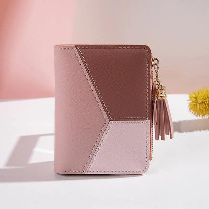 Women's Compact Abstract Leather Wallet - Lilly