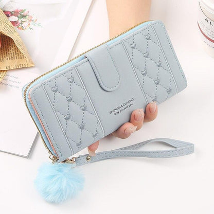 Women's Embroidered Puffer Leather Wallet - Lilie