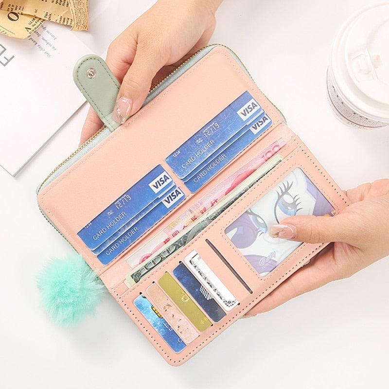 Women's Embroidered Puffer Leather Wallet - Lilie