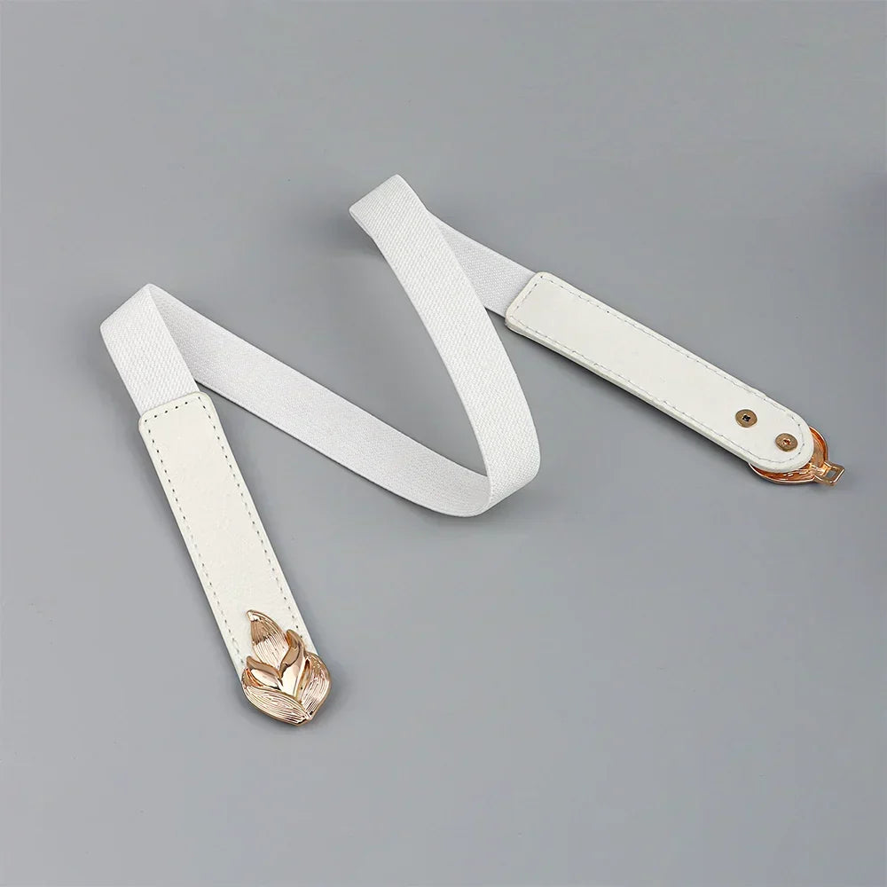 Women's Genuine Leather Belt with Elastic - Amour